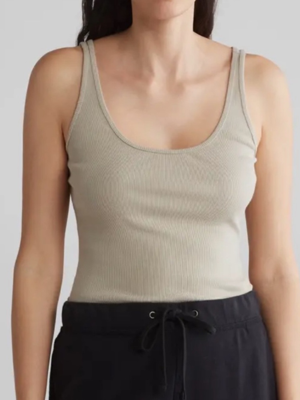 James Perse Women's Tan Beige Ribbed Tank Top Size 1/S